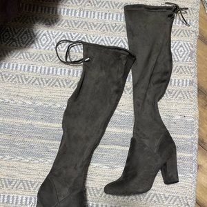 Knee high suede boots